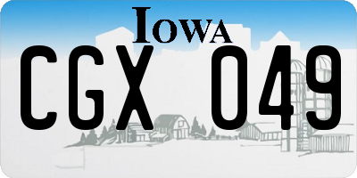IA license plate CGX049