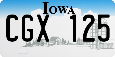 IA license plate CGX125