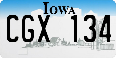 IA license plate CGX134