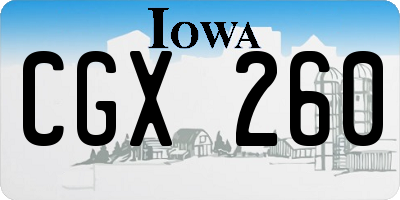 IA license plate CGX260