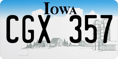 IA license plate CGX357