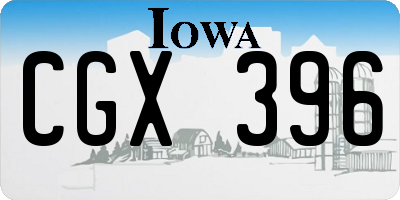 IA license plate CGX396