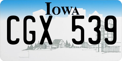 IA license plate CGX539