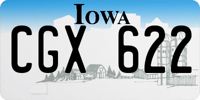 IA license plate CGX622