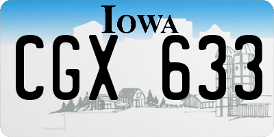 IA license plate CGX633