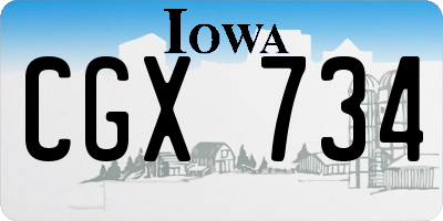 IA license plate CGX734