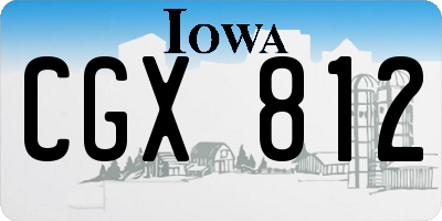 IA license plate CGX812