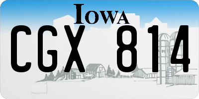 IA license plate CGX814
