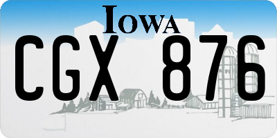 IA license plate CGX876