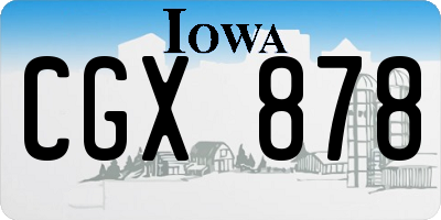 IA license plate CGX878