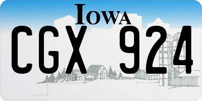 IA license plate CGX924