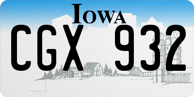IA license plate CGX932