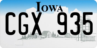 IA license plate CGX935