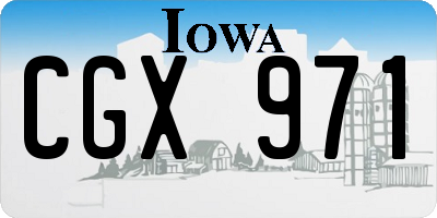 IA license plate CGX971