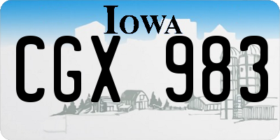 IA license plate CGX983