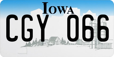 IA license plate CGY066