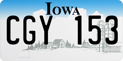 IA license plate CGY153