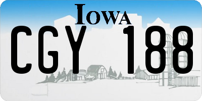 IA license plate CGY188