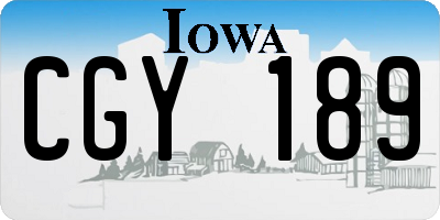 IA license plate CGY189