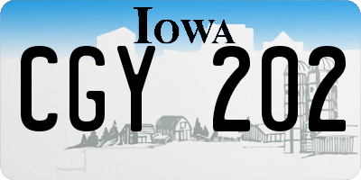 IA license plate CGY202