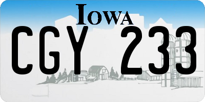 IA license plate CGY233