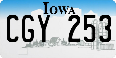 IA license plate CGY253