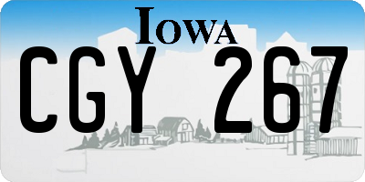 IA license plate CGY267