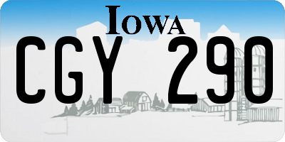 IA license plate CGY290