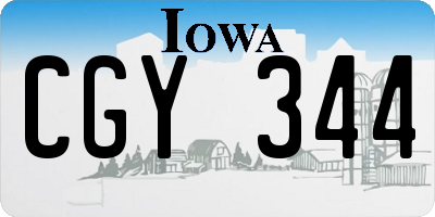 IA license plate CGY344
