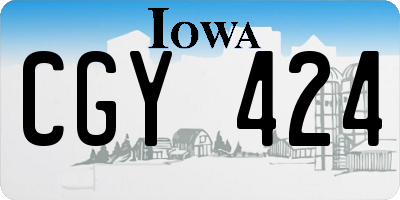 IA license plate CGY424
