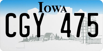 IA license plate CGY475