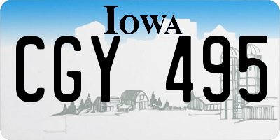 IA license plate CGY495