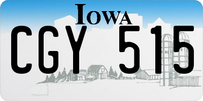 IA license plate CGY515