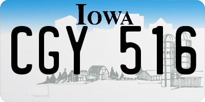 IA license plate CGY516