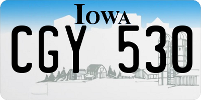 IA license plate CGY530