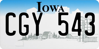 IA license plate CGY543