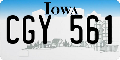 IA license plate CGY561