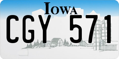 IA license plate CGY571