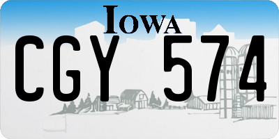 IA license plate CGY574