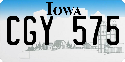 IA license plate CGY575