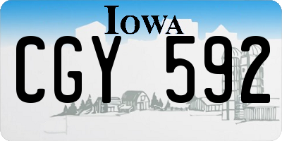 IA license plate CGY592