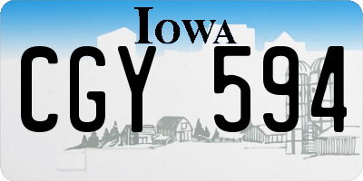 IA license plate CGY594
