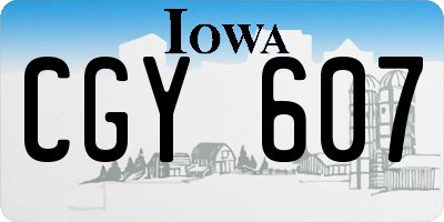 IA license plate CGY607