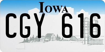 IA license plate CGY616