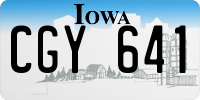 IA license plate CGY641