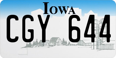IA license plate CGY644
