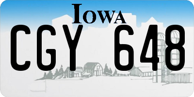 IA license plate CGY648