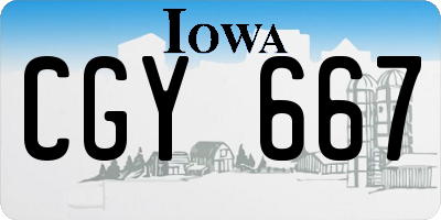 IA license plate CGY667