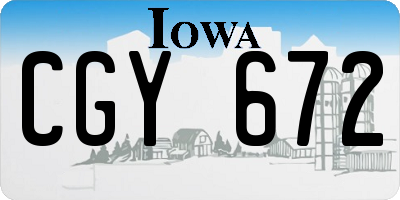 IA license plate CGY672
