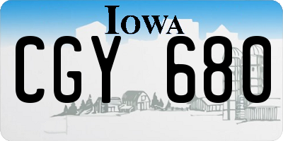 IA license plate CGY680